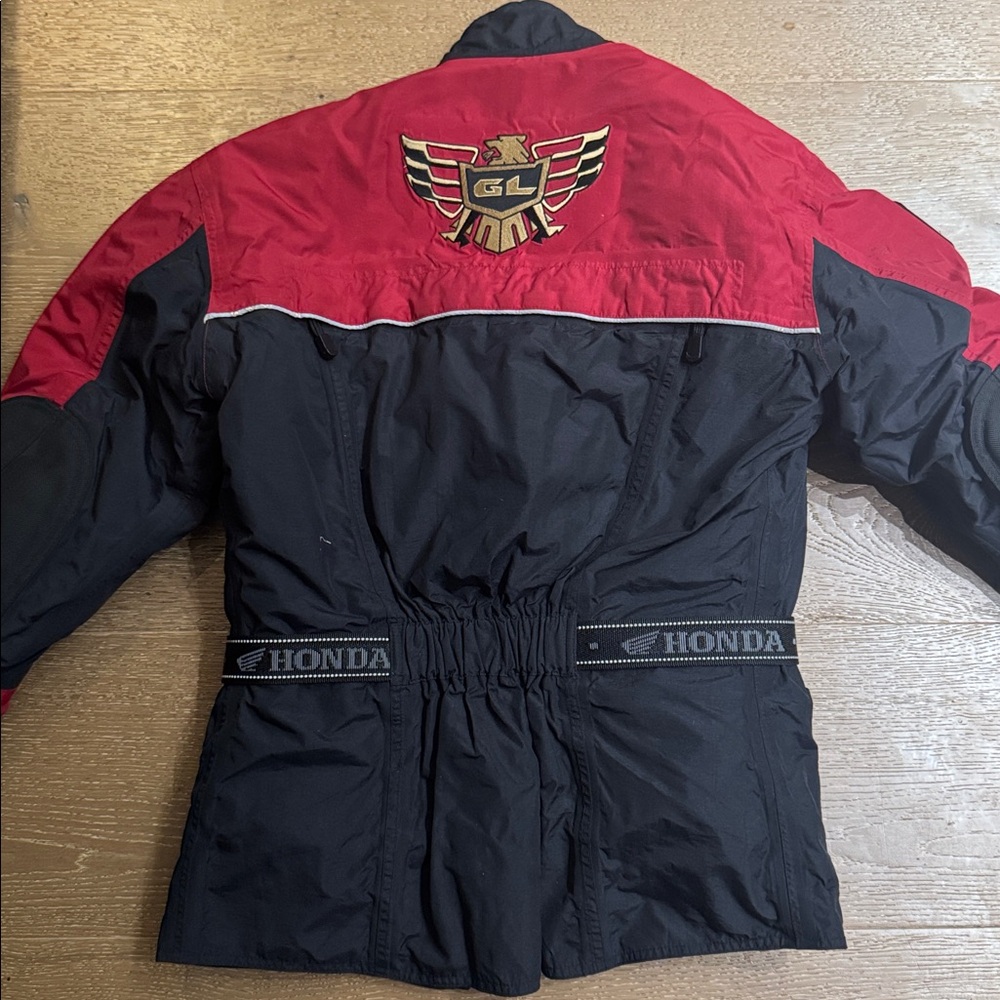 Honda Goldwing Motorcycle Jacket Red Black Belted Touring Coat Size S - Picture 12 of 14